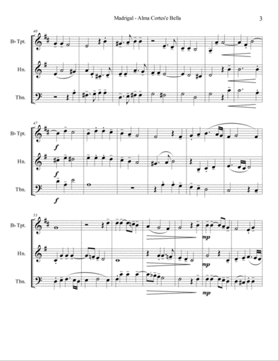 Madrigal - Alma Cortes'e Bella Choir scores gallery preview page 3