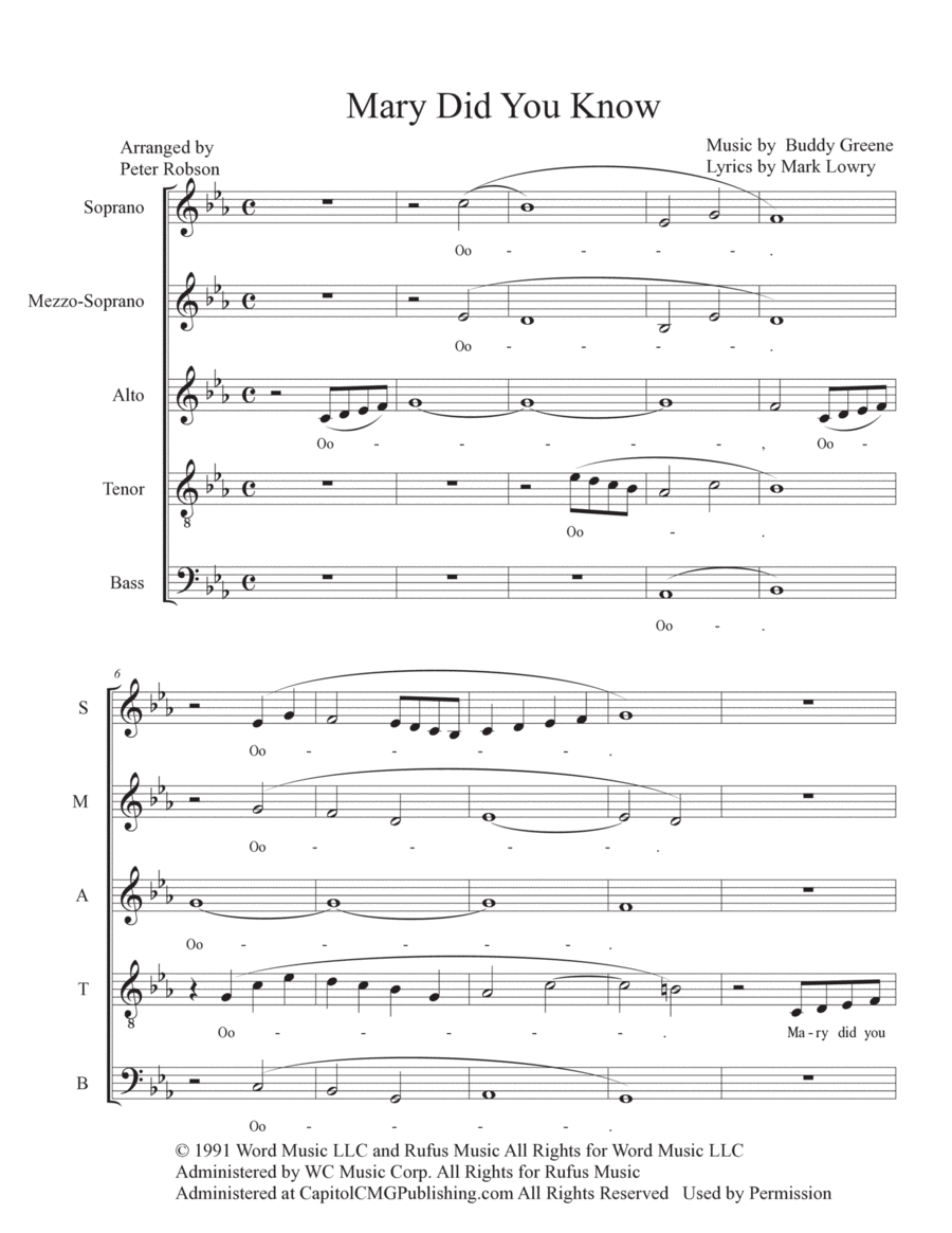 Mary, Did You Know? 4-Part scores gallery preview page 1