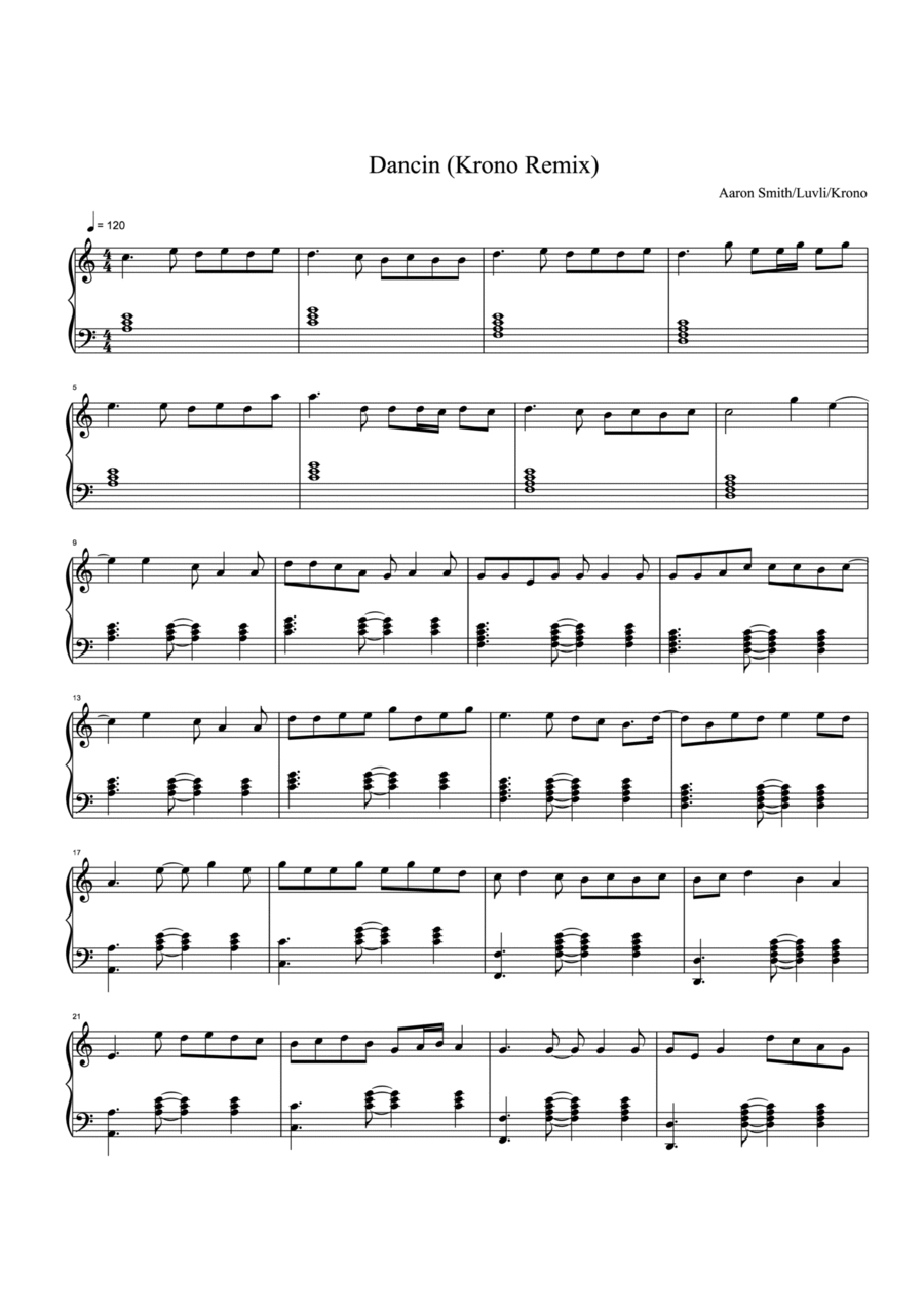 Dancin Piano Solo scores gallery preview page 1