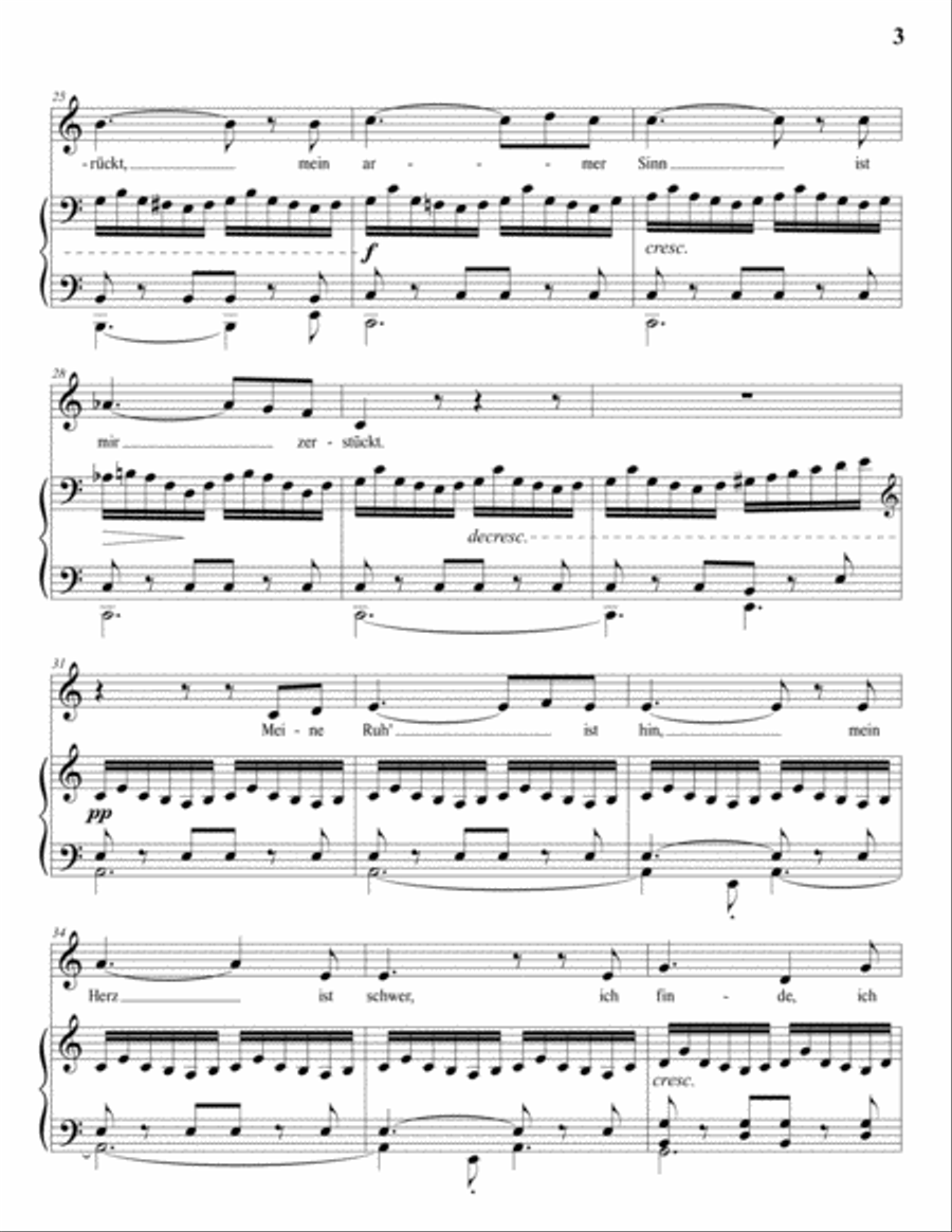 SCHUBERT: Gretchen am Spinnrade, D. 118 (transposed to B-flat minor) Voice scores gallery preview page 4