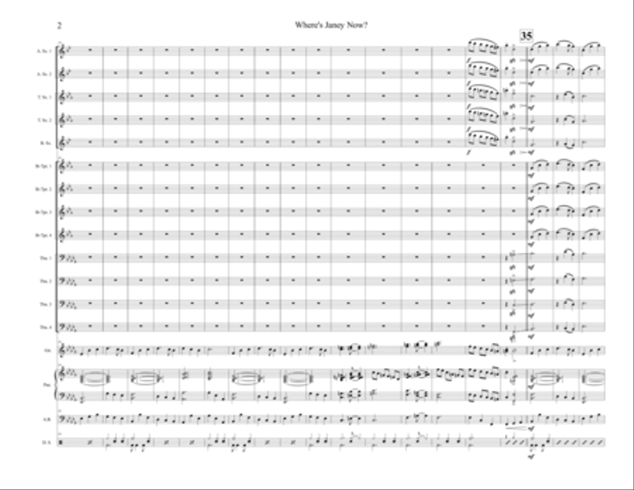 Where's Janey Now? Jazz Ensemble scores gallery preview page 3