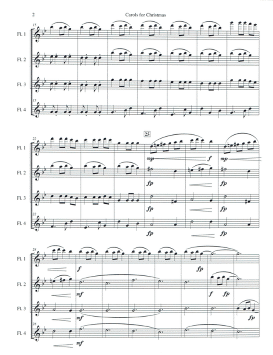 Carols for Christmas a Medley for Flute Quartet image number null