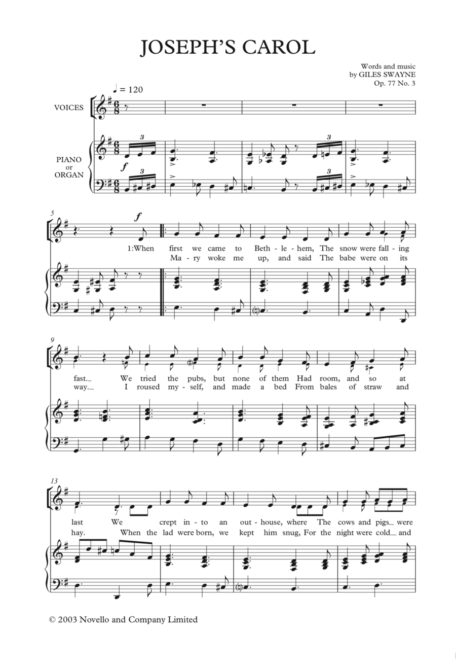 Joseph's Carol Joseph's Carol 2-Part scores gallery preview page 1