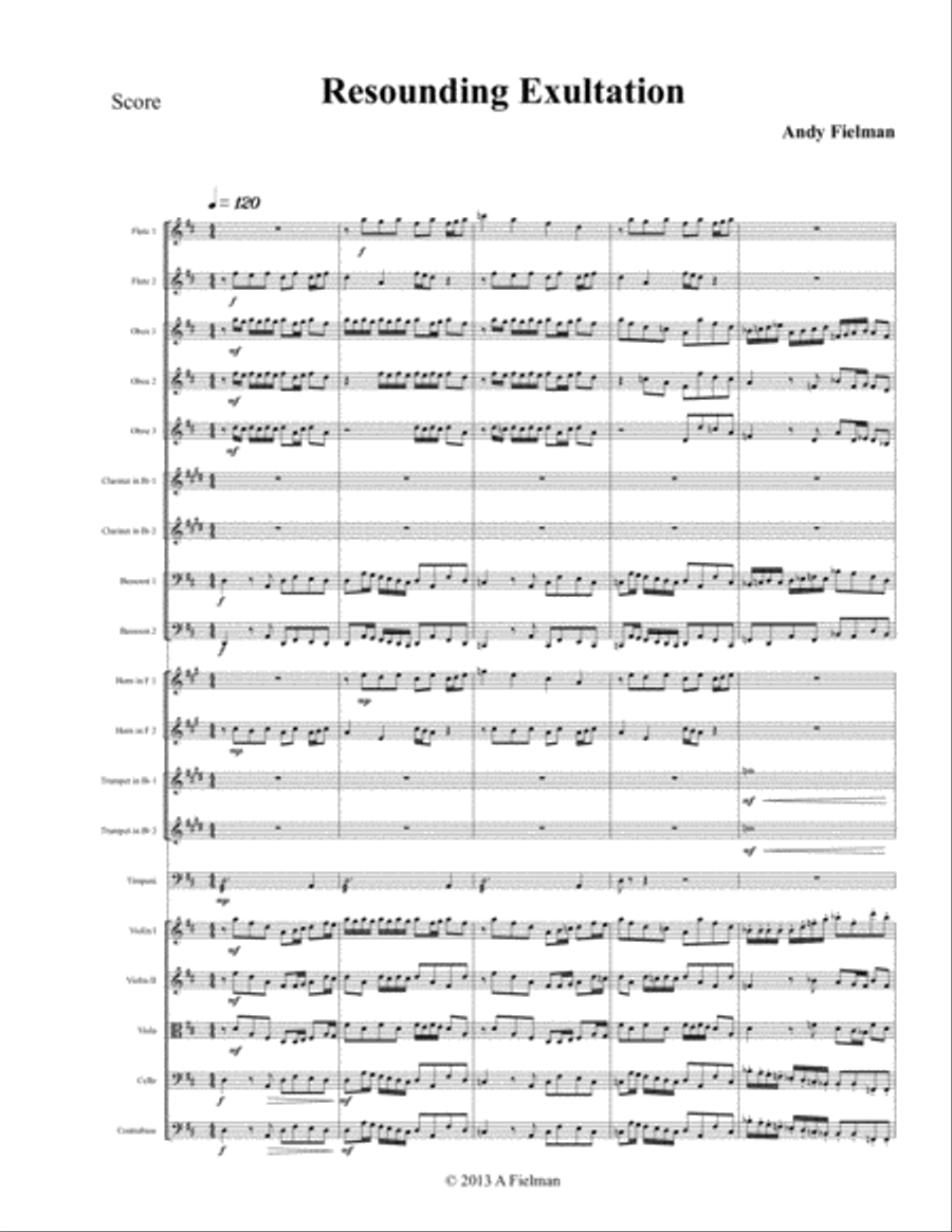 Resounding Exultation Resounding Exultation Chamber Orchestra scores gallery preview page 1