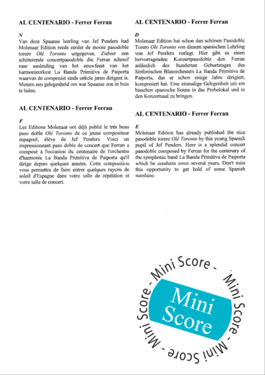 Al Centenario Concert Band scores gallery preview page 34