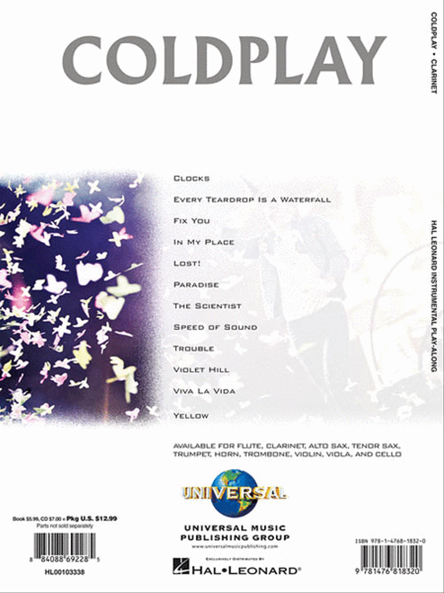 Coldplay Coldplay Clarinet Solo scores gallery preview page 2