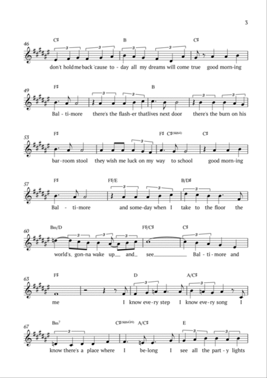 Good Morning Baltimore Piano scores gallery preview page 3