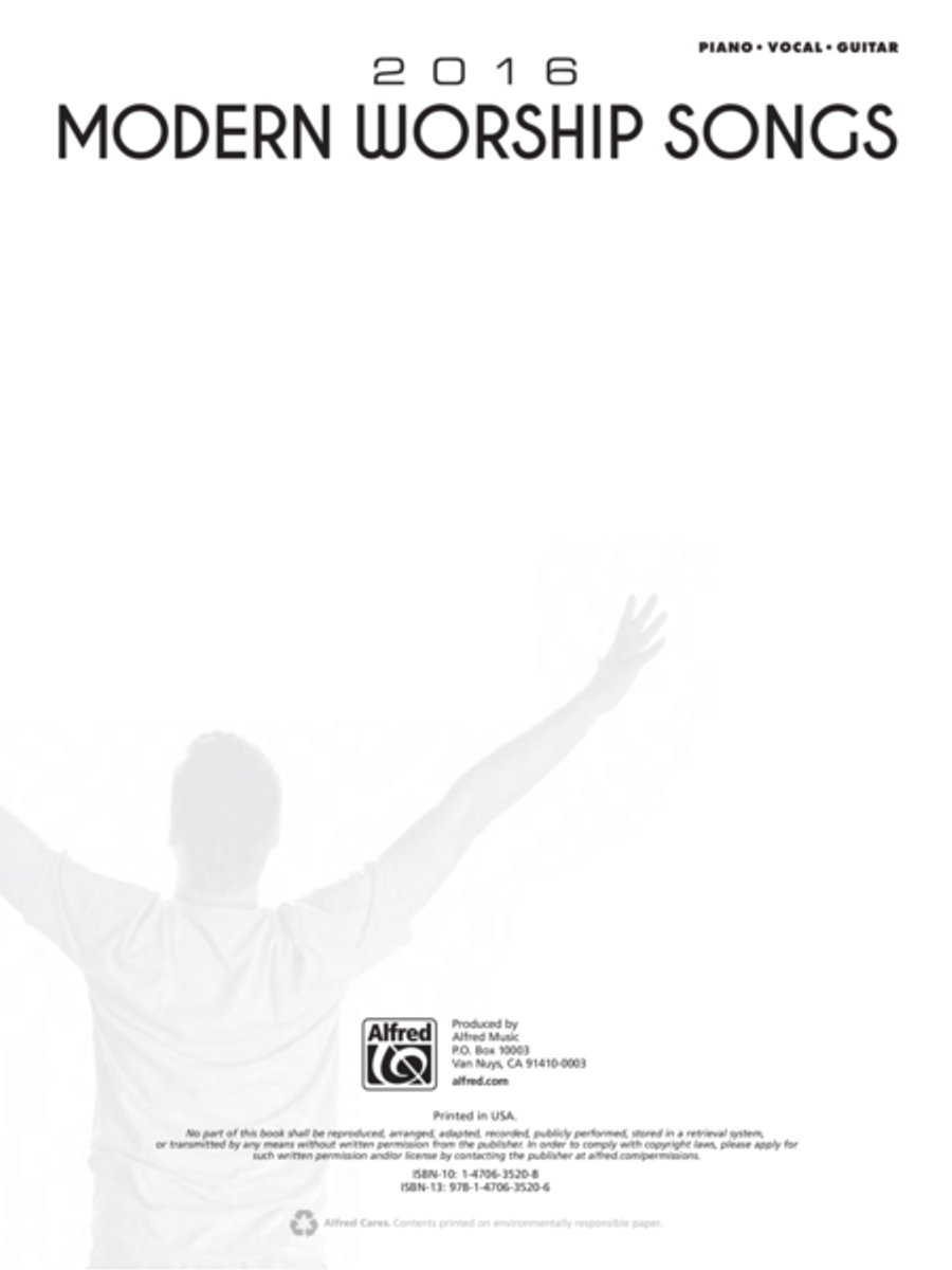 2016 Modern Worship Songs Piano, Vocal, Guitar scores gallery preview page 2