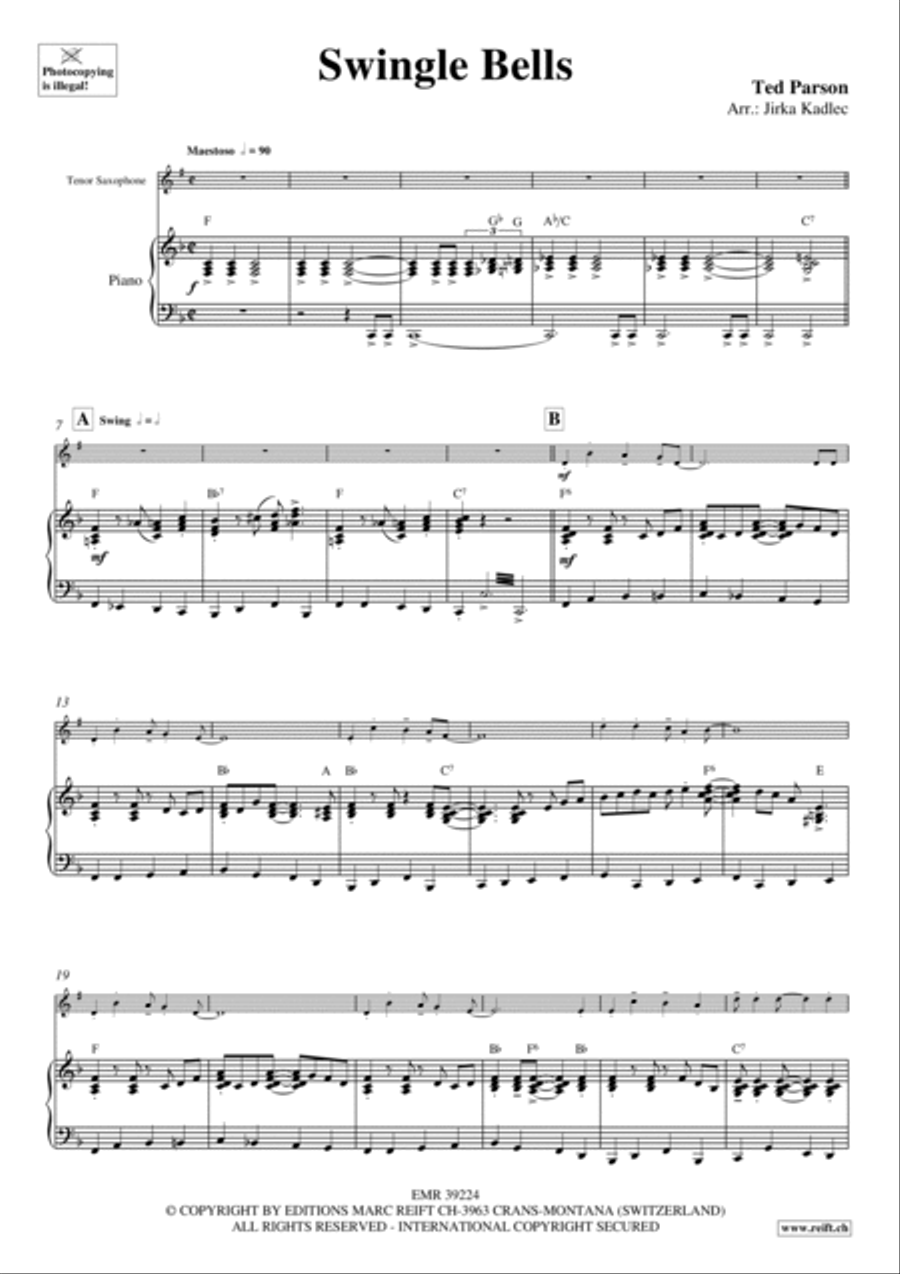 Swingle Bells Tenor Saxophone scores gallery preview page 3