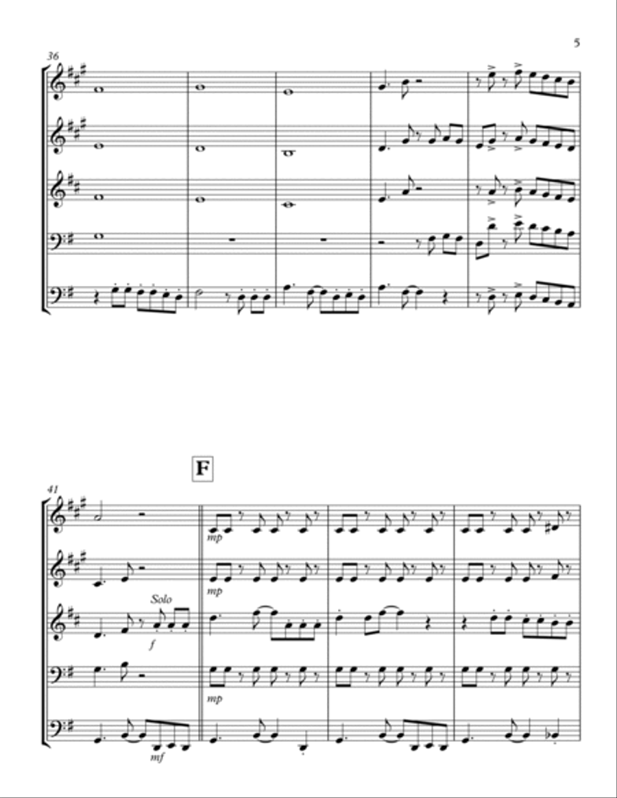 La Cucuracha: Brass Quintet Brass Quintet scores gallery preview page 5