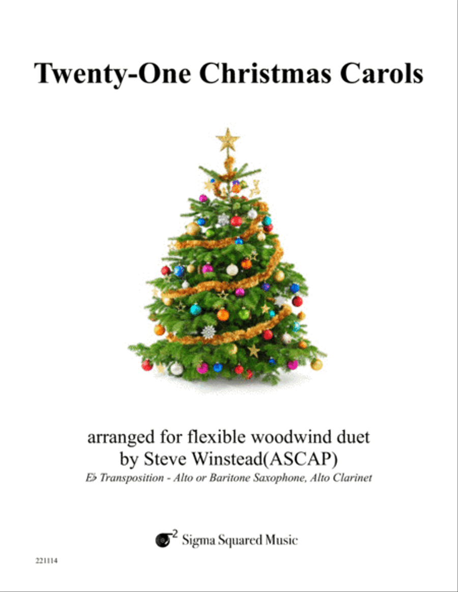 Twenty-One Christmas Carols for Flexible Woodwind Duet - E-flat Transposition Woodwind Duet scores gallery preview page 1