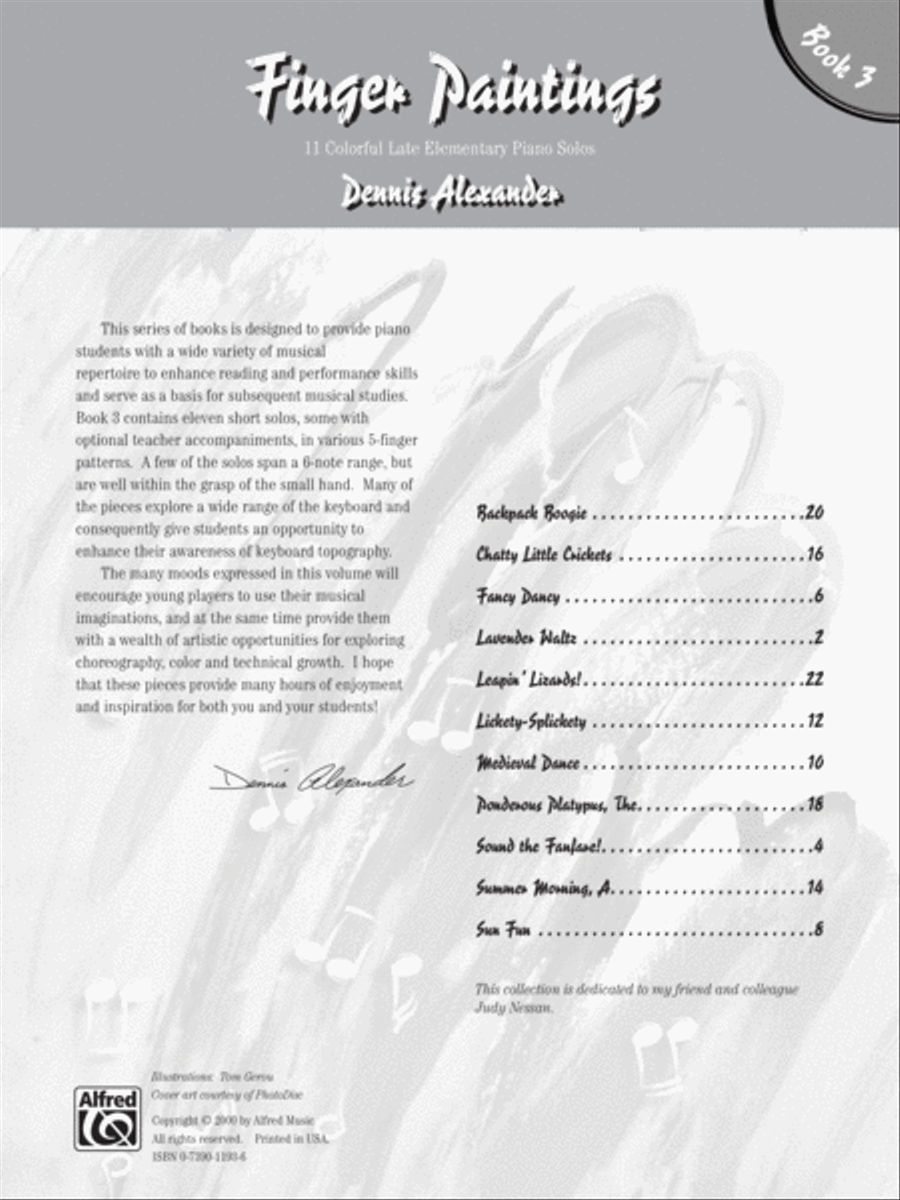 Finger Paintings, Book 3 Easy Piano scores gallery preview page 2