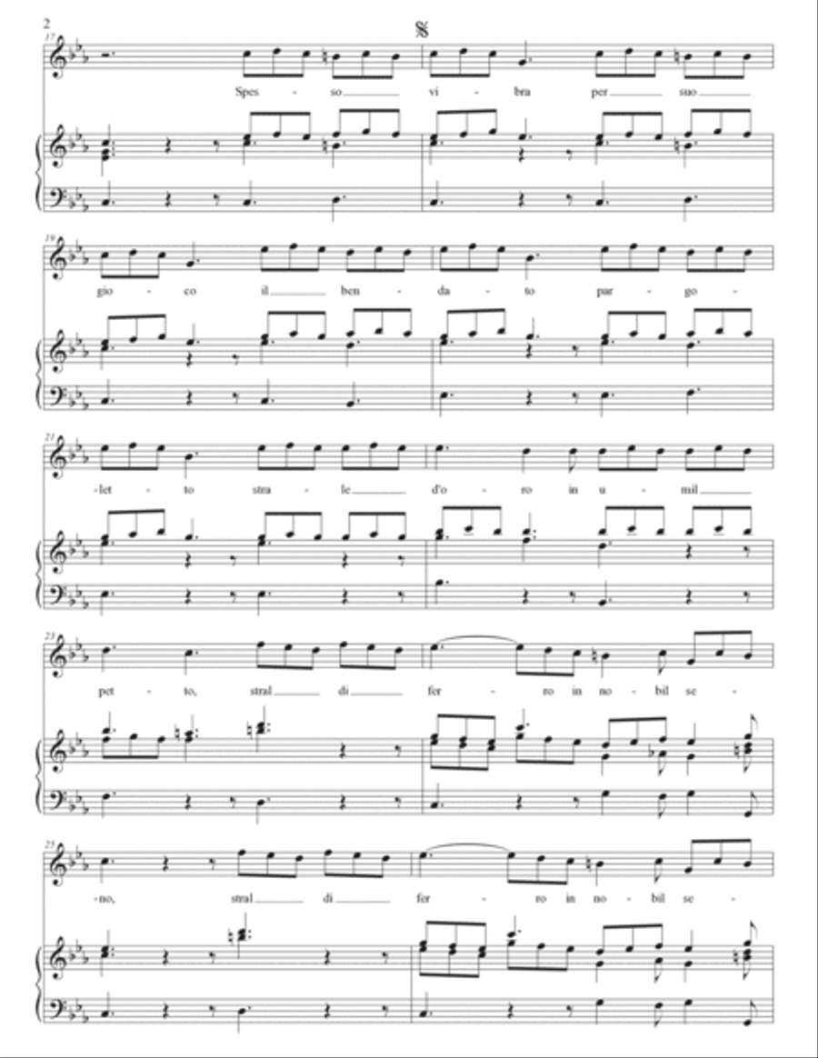 SCARLATTI: Spesso vibra per suo gioco (transposed to C minor) Voice scores gallery preview page 3