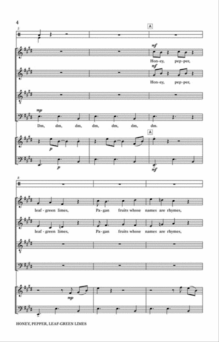 Honey, Pepper, Leaf-Green Limes 4-Part scores gallery preview page 3