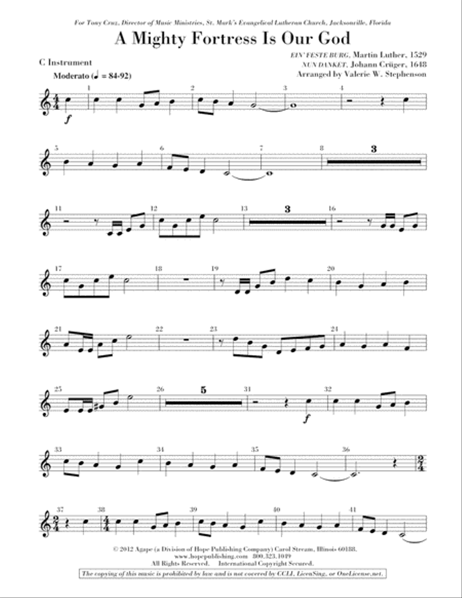 A Mighty Fortress Is Our God Choir scores gallery preview page 2