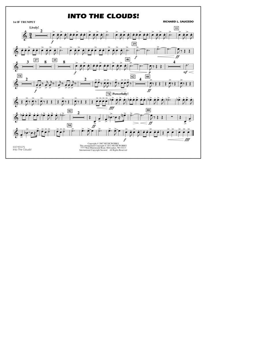 Into The Clouds! - 1st Bb Trumpet Marching Band scores gallery preview page 1