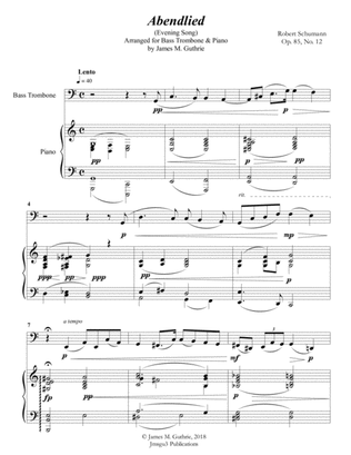 Schumann: Abendlied for Bass Trombone & Piano