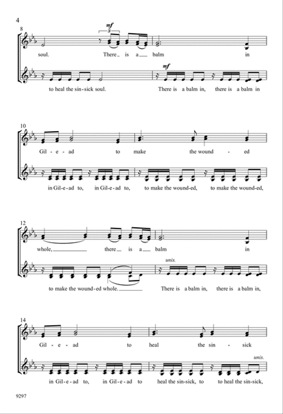 There Is a Balm in Gilead 4-Part scores gallery preview page 4