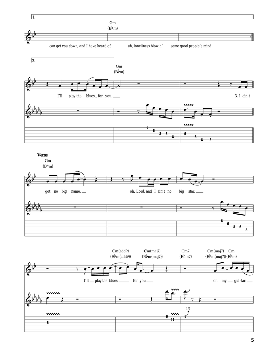 I'll Play The Blues For You Acoustic Guitar scores gallery preview page 5