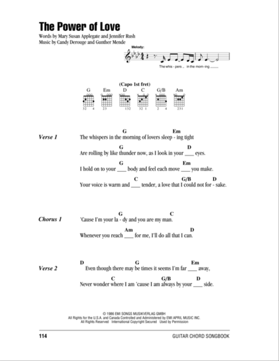 The Power Of Love The Power Of Love Acoustic Guitar scores gallery preview page 1