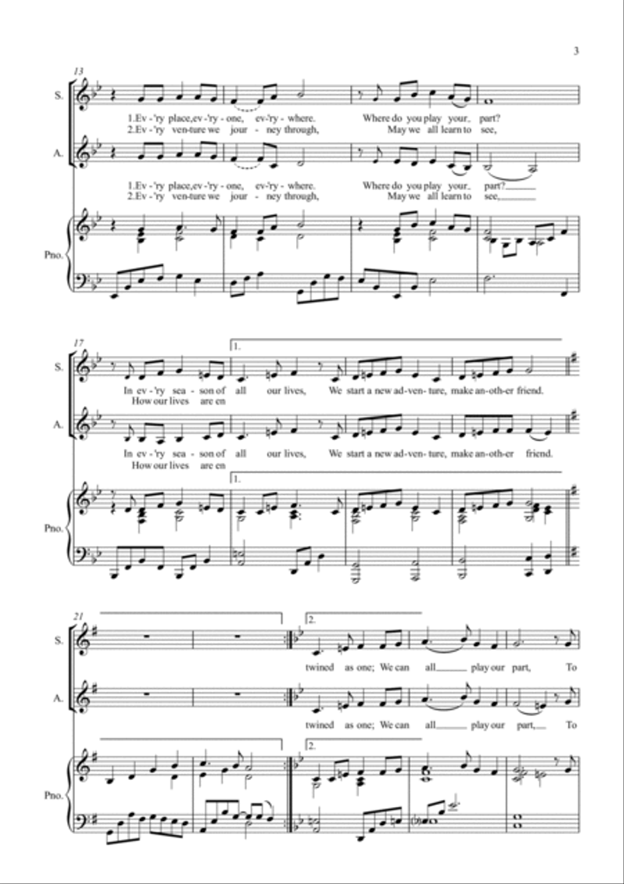 When You Look Outside of Yourself Piano, Vocal scores gallery preview page 3