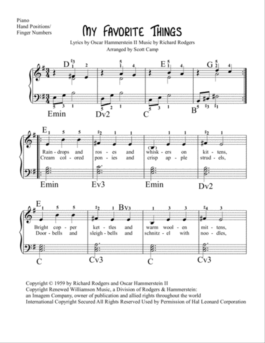 My Favorite Things Easy Piano scores gallery preview page 1
