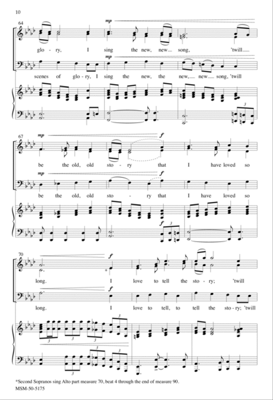 I Love to Tell the Story 4-Part scores gallery preview page 9