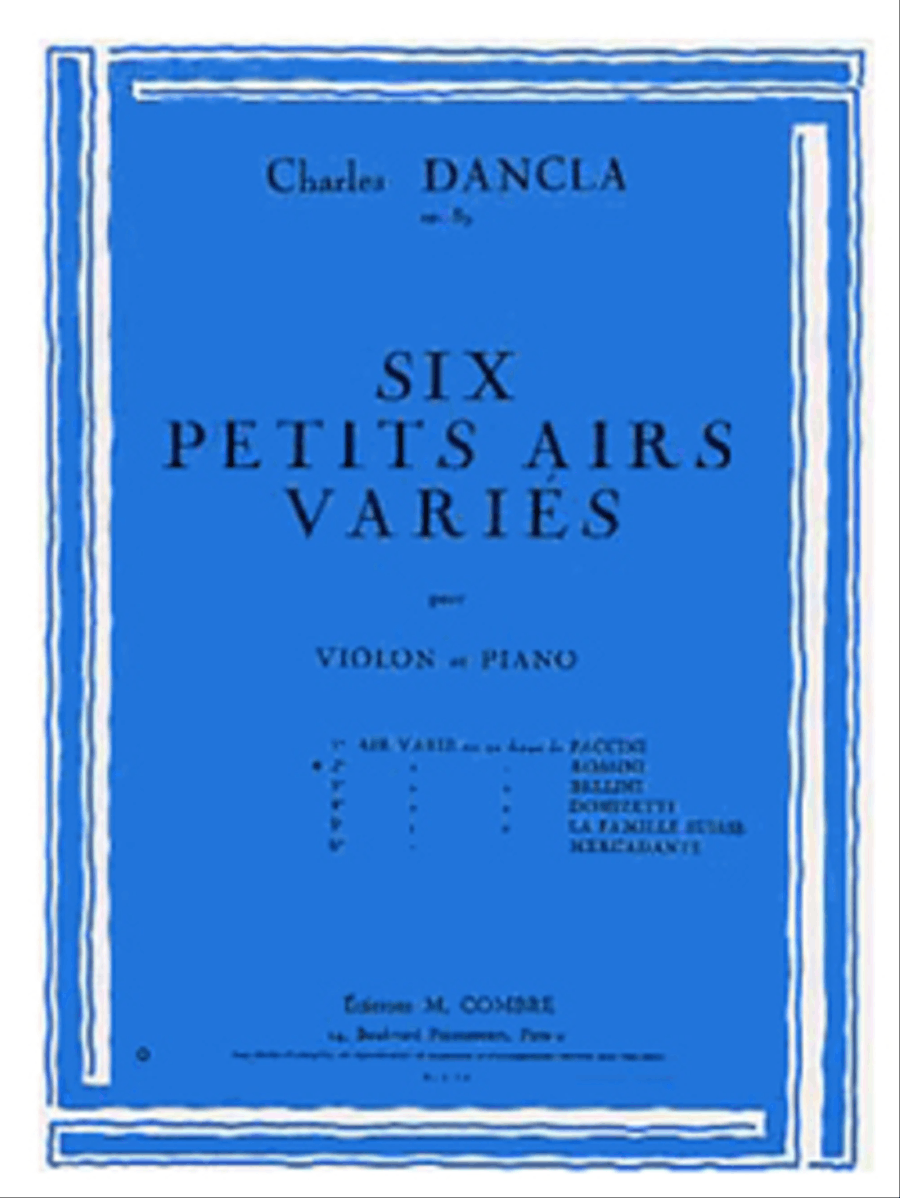 Air varie No. 2 sur un theme de Rossini Op. 89 Violin Solo scores gallery preview page 1