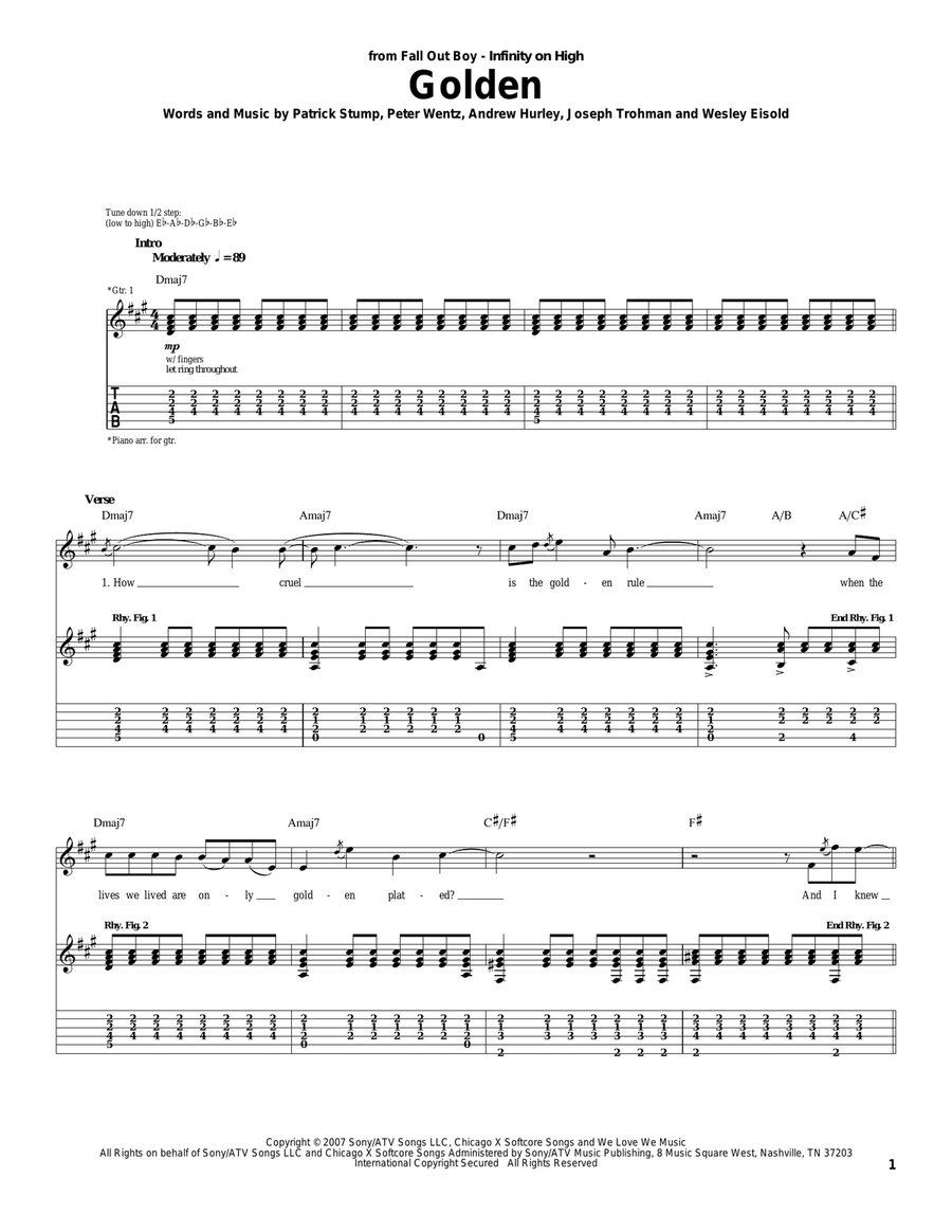 Golden Acoustic Guitar scores gallery preview page 1