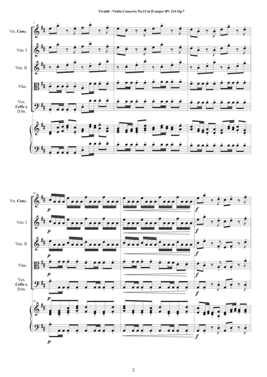 Vivaldi - Violin Concerto No.12 in D major RV 214 Op.7 for Violin, Strings and Cembalo image number null