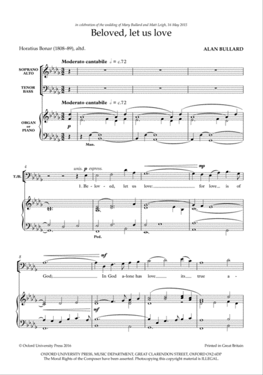 Beloved, let us love 4-Part scores gallery preview page 2