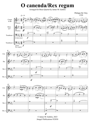 de Vitry: O canenda/Rex regum for Brass Quartet