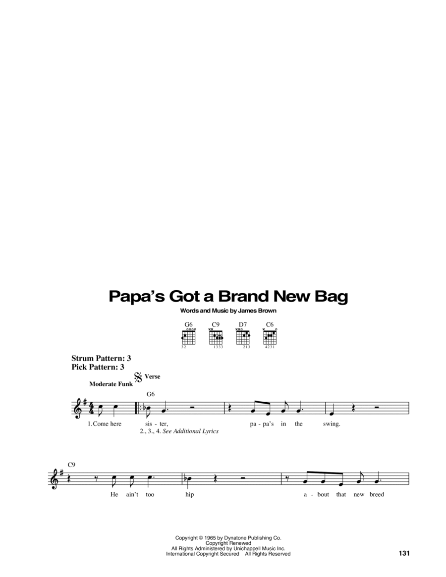 Papa's Got A Brand New Bag Acoustic Guitar scores gallery preview page 1