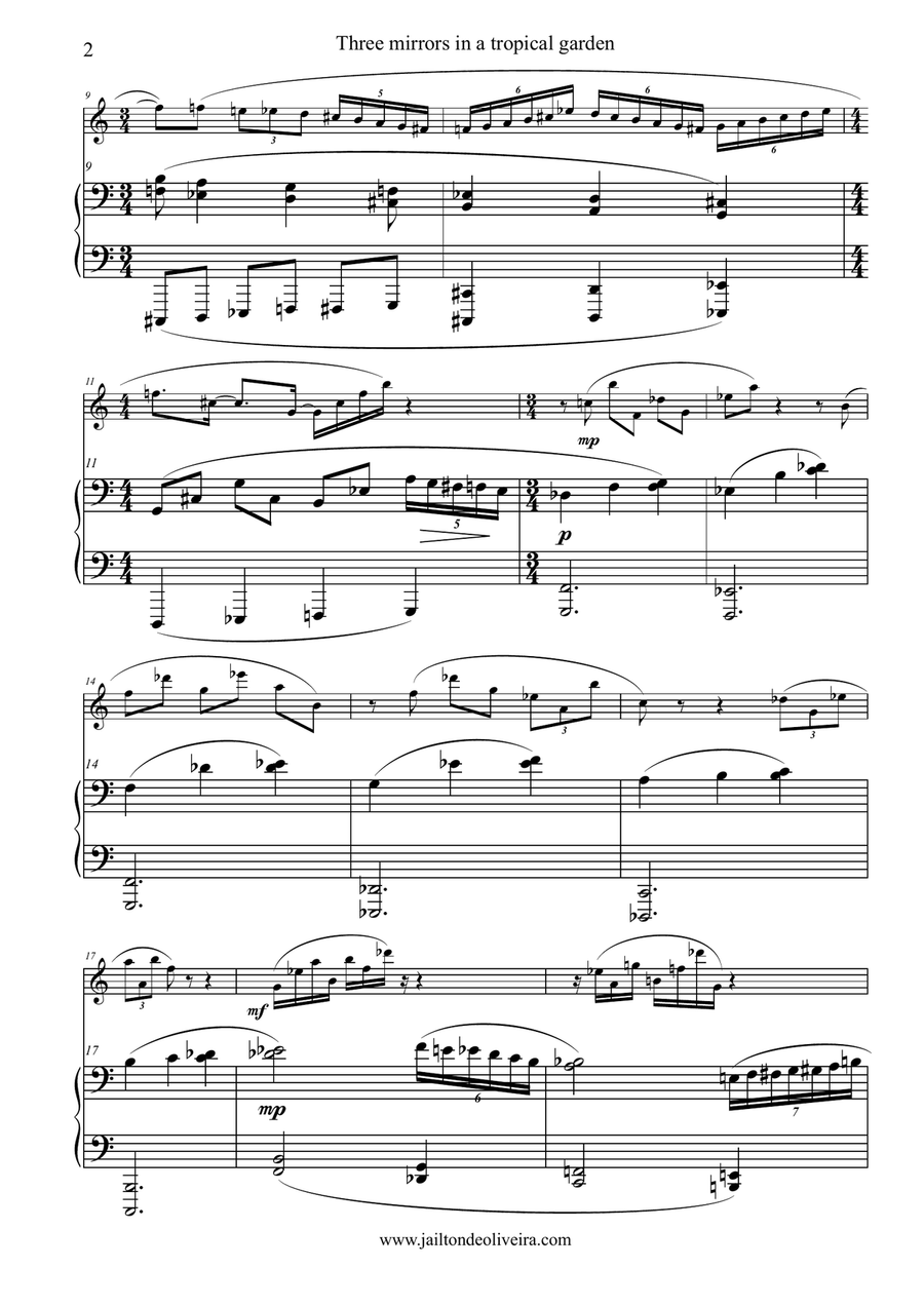 Three Mirrors in a Tropical Garden Chamber Music scores gallery preview page 3