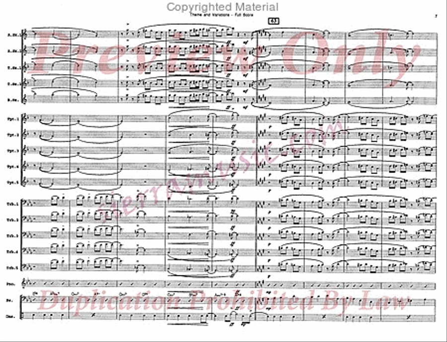 Theme And Variations Jazz Ensemble scores gallery preview page 8
