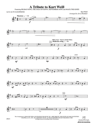 A Tribute to Kurt Weill: E-flat Alto Saxophone
