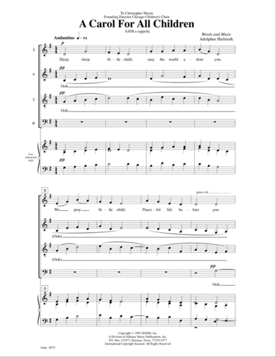 A Carol for All Children A Carol for All Children 4-Part scores gallery preview page 5