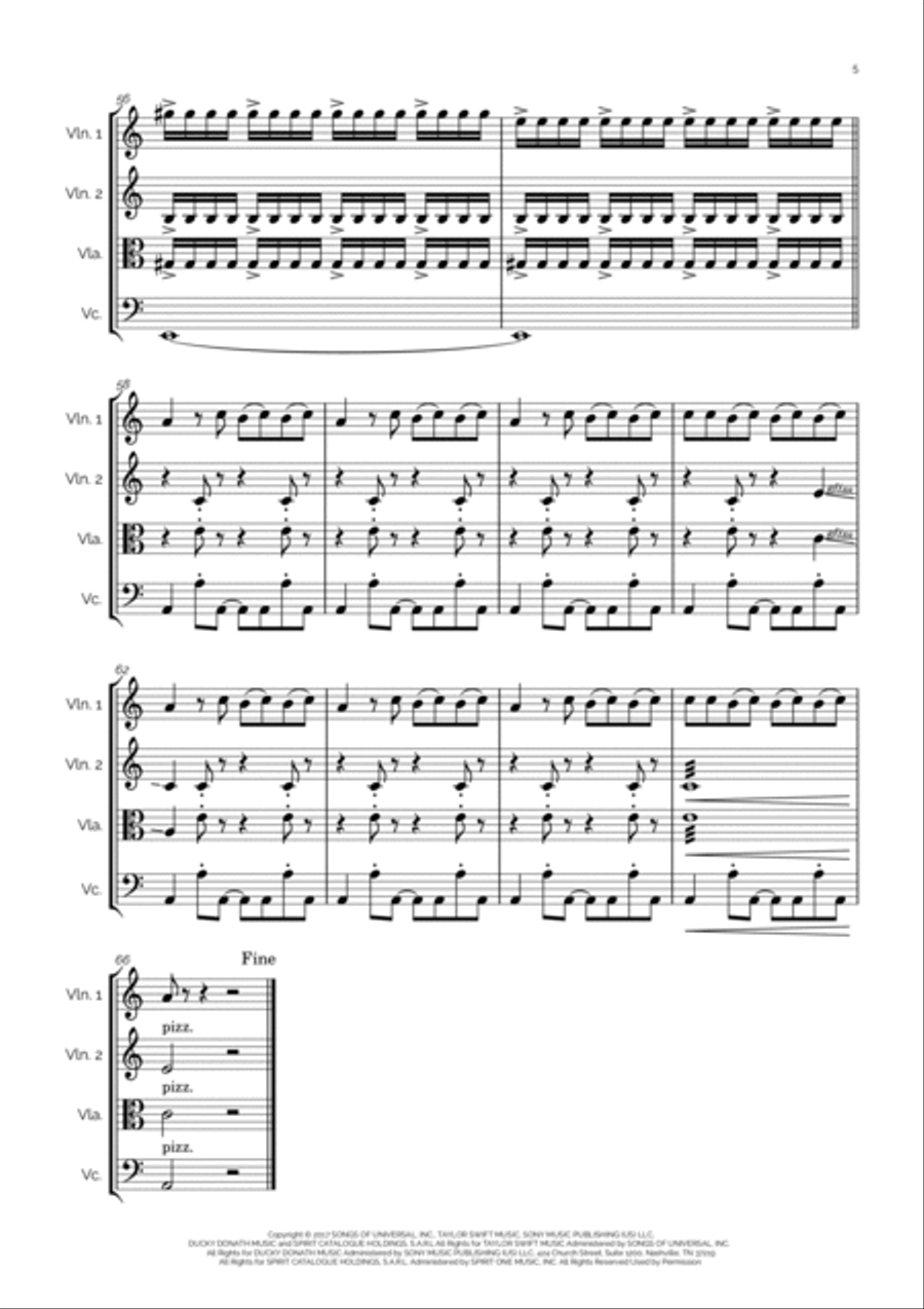 Look What You Made Me Do Look What You Made Me Do String Quartet scores gallery preview page 5