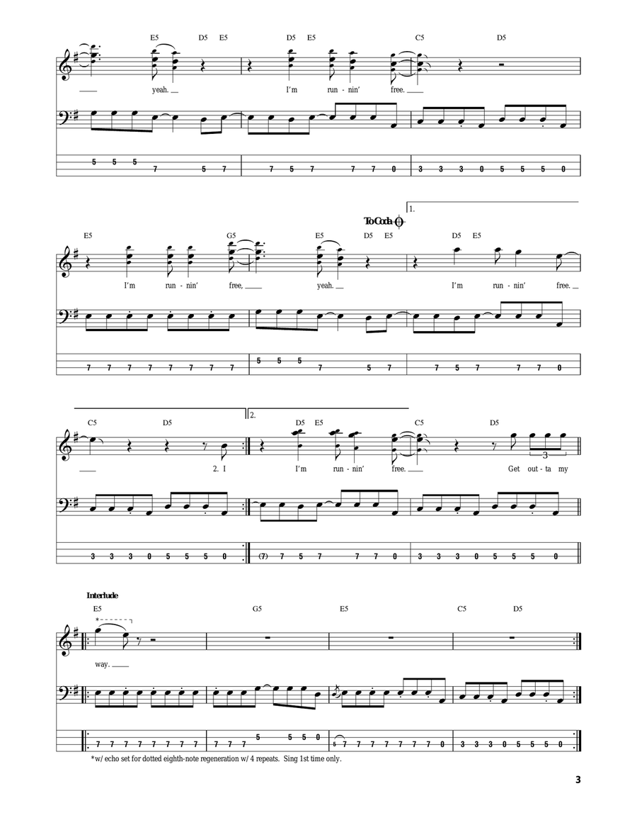 Running Free Acoustic Guitar scores gallery preview page 3