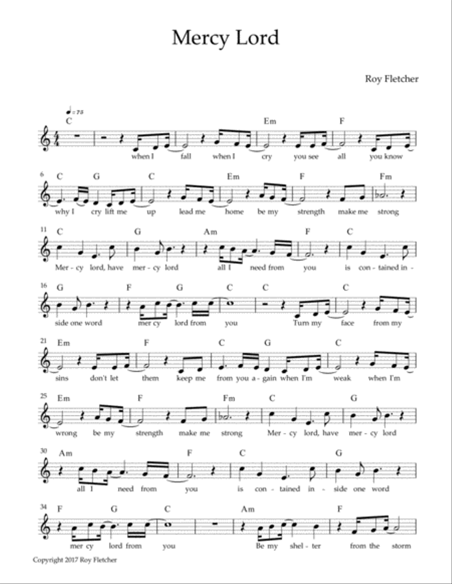 Mercy Lord Voice Solo scores gallery preview page 1