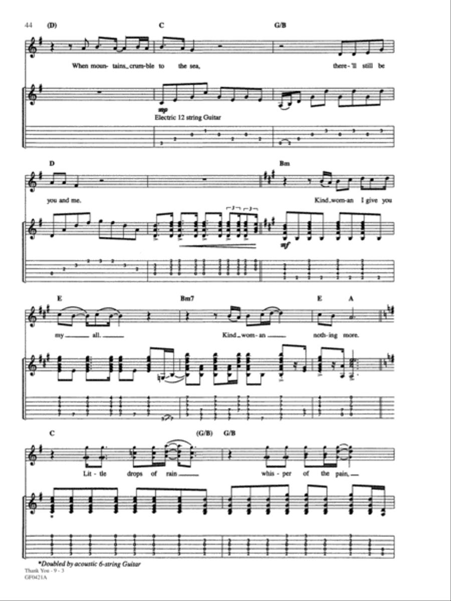 Thank You Thank You Guitar Tablature scores gallery preview page 3
