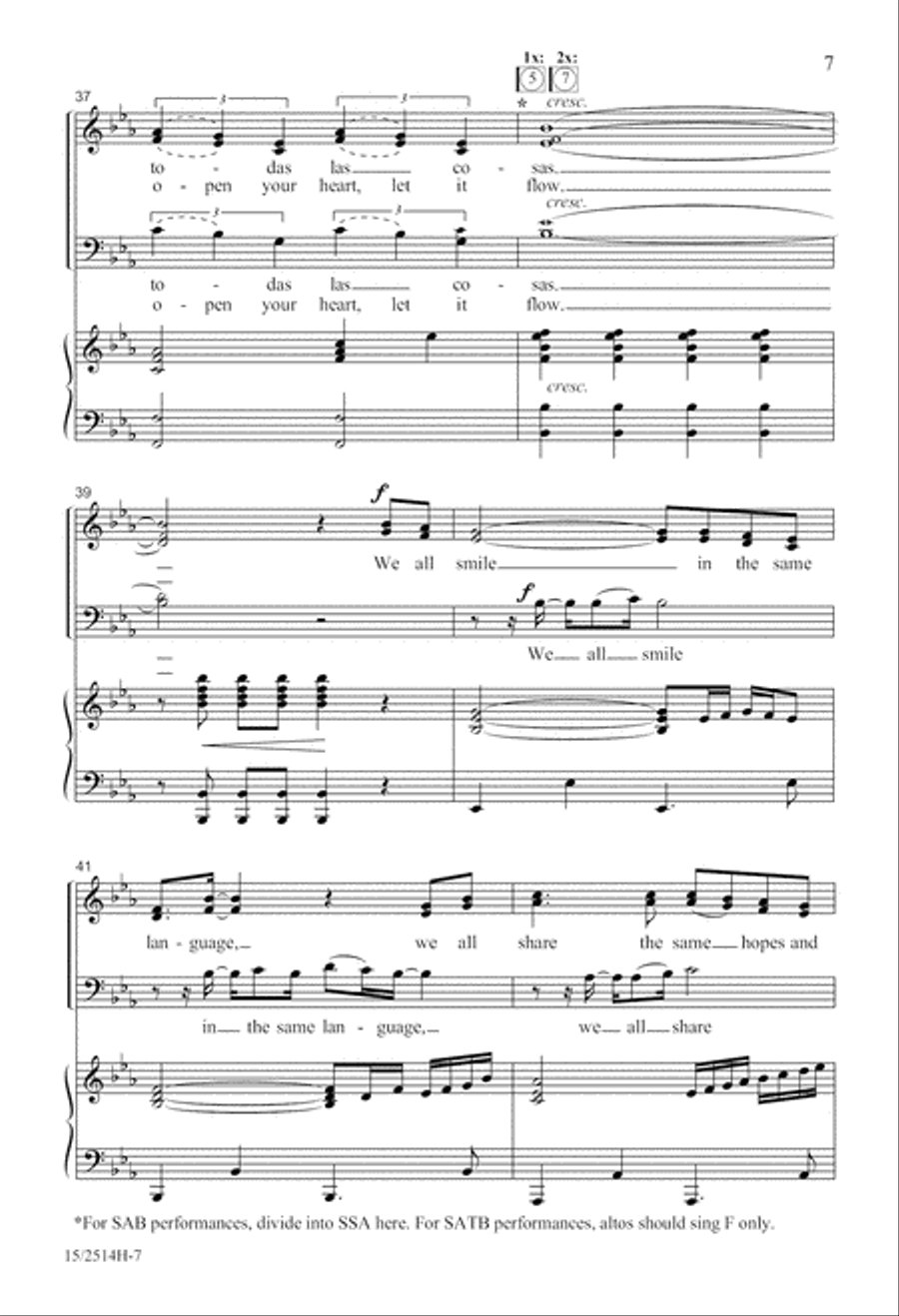 We All Smile in the Same Language 4-Part scores gallery preview page 7