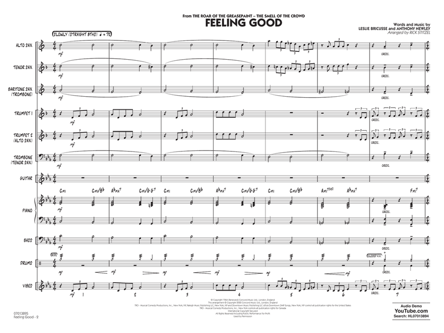 Feeling Good (arr. Rick Stitzel) - Full Score Jazz Ensemble scores gallery preview page 2