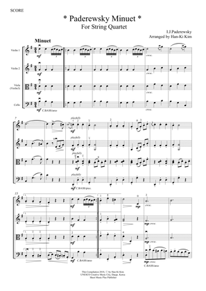 Book cover for Paderewsky Minuet (For String Quartet)