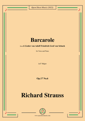 Richard Strauss-Barcarole,in F Major,Op.17 No.6