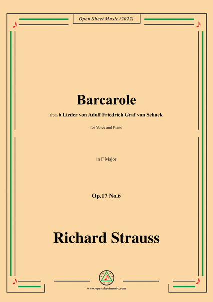 Richard Strauss-Barcarole,in F Major,Op.17 No.6 image number null