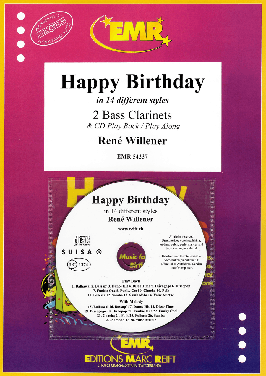 Happy Birthday Bass Clarinet - Sheet Music