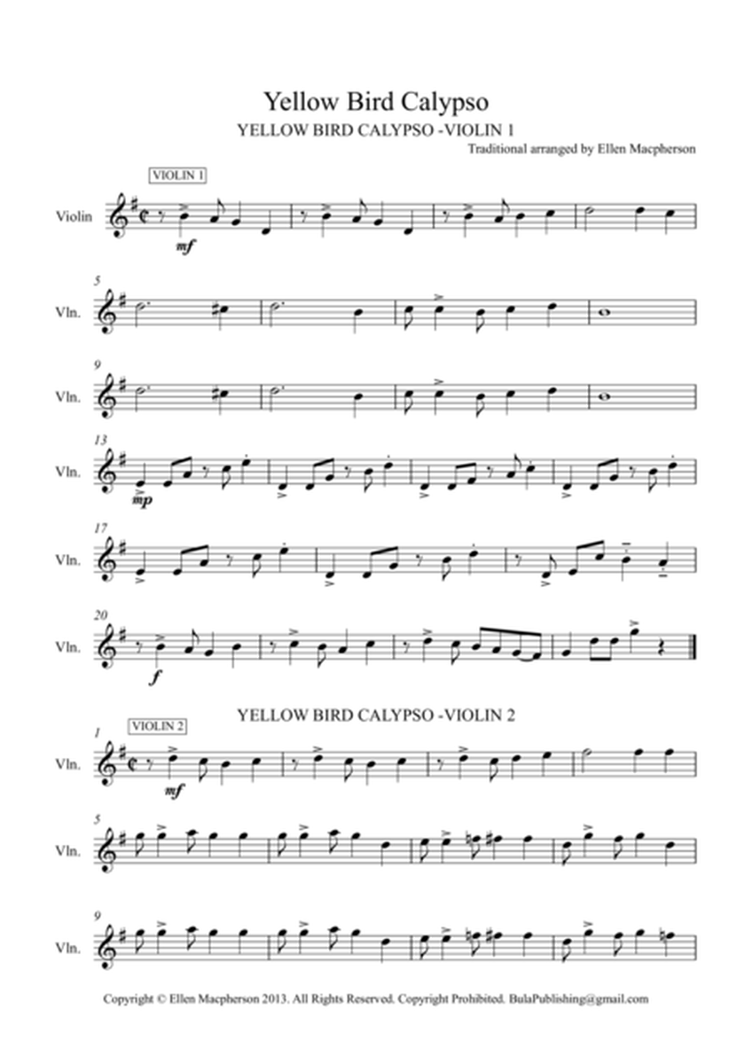 Yellow Bird Calypso - Violin Trio - PARTS 1, 2, 3 image number null