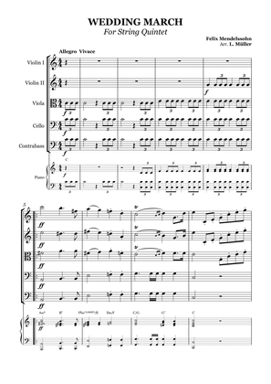 Wedding March - For String Quintet and Piano - With Chords