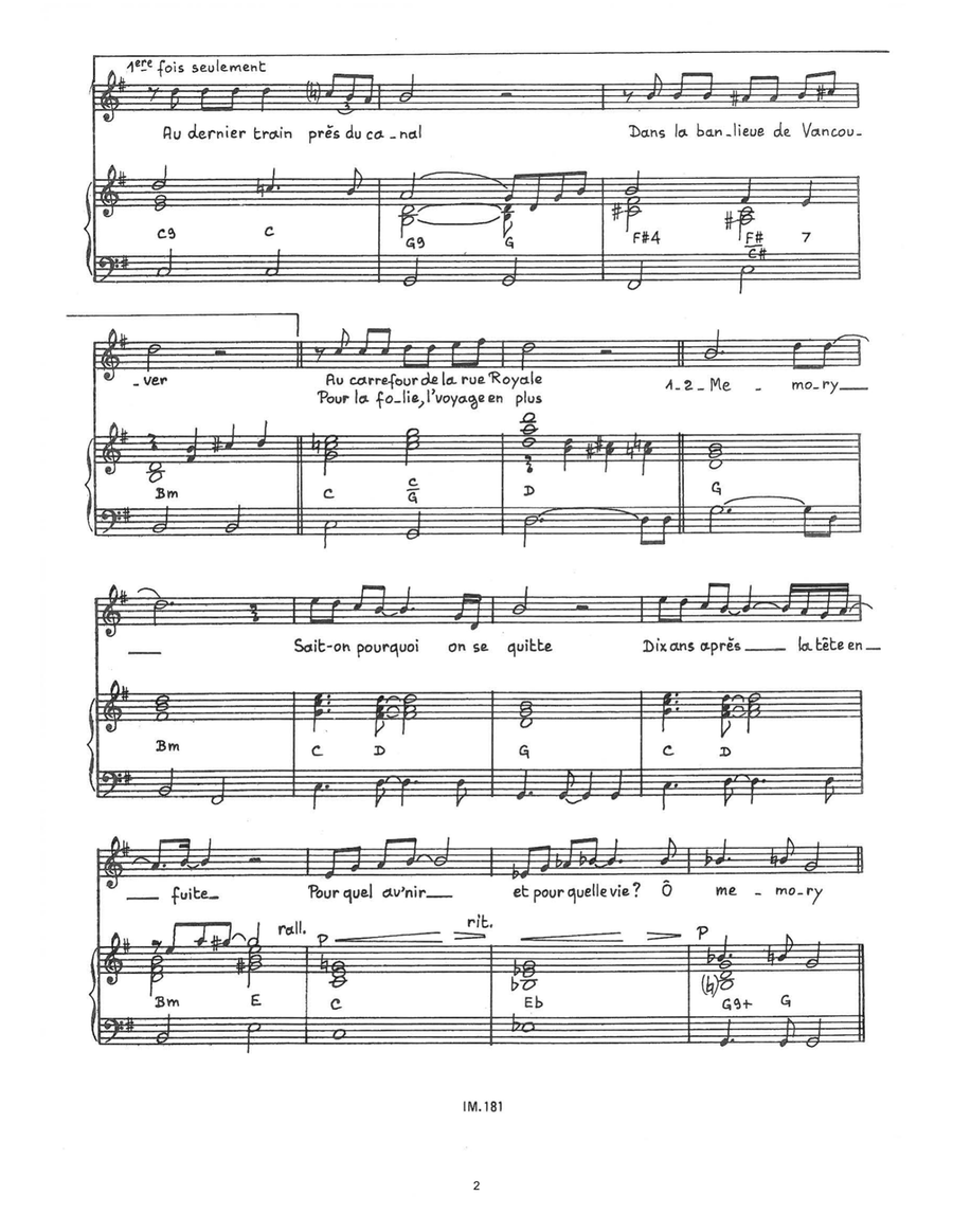 Memory Memory Piano, Vocal scores gallery preview page 2